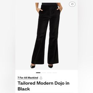 NEW 7 For All Mankind Tailored Modern Dojo in black